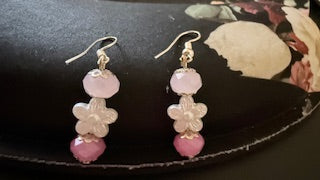 pink& flower earrings